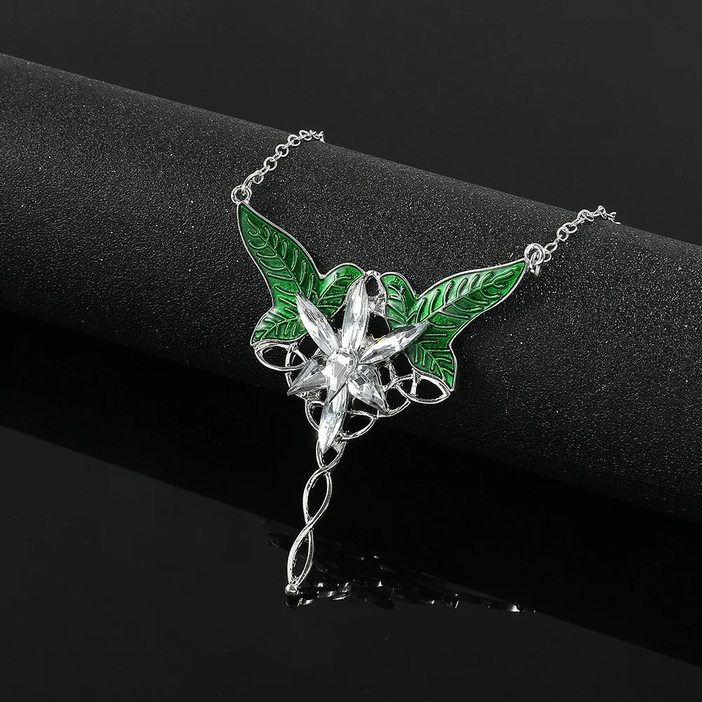 2025 New Listing Necklace for Woman Rhinestones leaf Charms Necklaces Link Chain Fashion Choker Collares Female Daily Jewelry