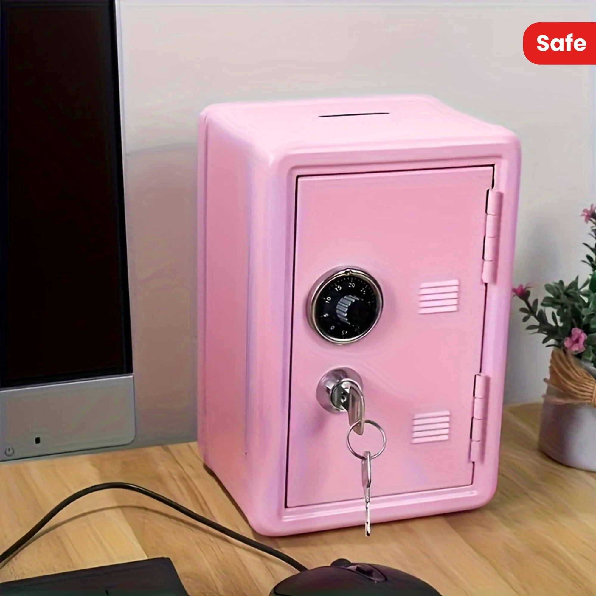 Children's safes, deposit boxes with combination locks and keys, home safes for storing, cash, jewelry and valuables