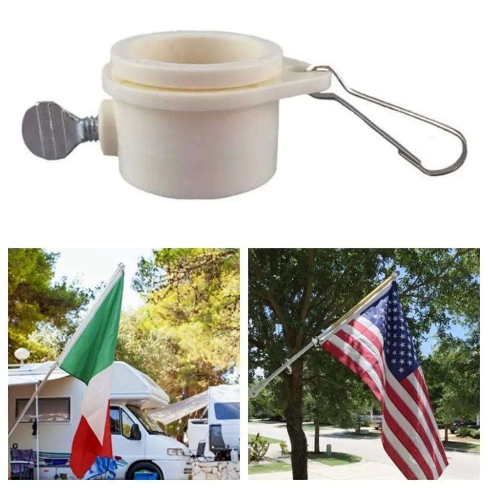 

Adjustable With Grommets Flag Pole Ring Anti-wrap White Flagpole Rotating Ring No Rust Flag Pole Mounting Rings Office