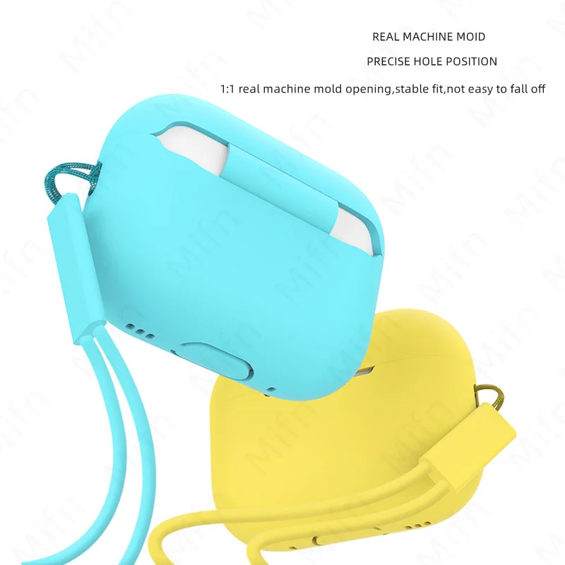 Vloeibare Siliconen Case Cover Voor Apple Airpods Pro 2 Oortelefoon Case Met Lanyard Anti-Verloren Coque Voor Air Pods pro 2 Beschermhoes