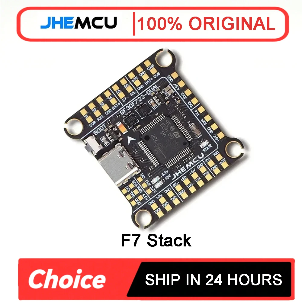 JHEMCU F7 F722 Flight Controller 60A 4in1 ESC Stack 3-6S, 30.5x30.5mm for FPV Freestyle Drone, Plug and Play Upgrade, Betaflight