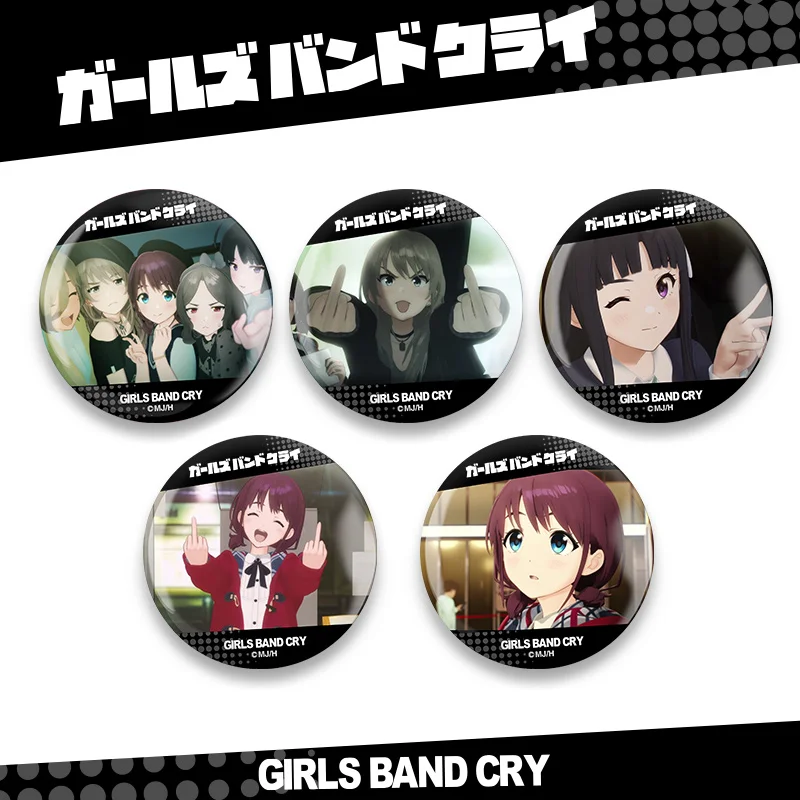 Anime Girls Band Cry NINA ISERI MOMOKA KAWARAGI Cosplay Pins Metal Badge Itabag Button Brooch ita-bag Decor Gift