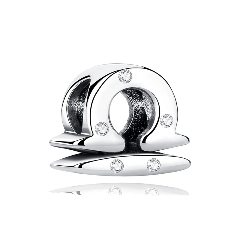 Original 925 Sterling Silber Charms Perlen 12 Sternzeichen A-Z Buchstaben Jungfrau Widder Passend für Markenarmbänder Halsketten Schmuck für Frauen