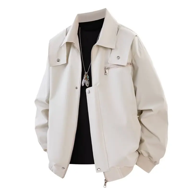 

Men's Ox Work Jaet Loose Fit Windproof Sli Versatile Spring Autumn Outerwear Long Sve Collar Regular Length