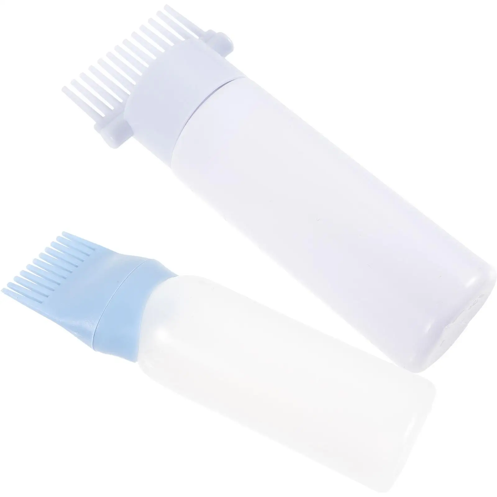 

2Pcs Hair Dye Bottle with Massage Brush Root Comb Applicator for Easy One-handed Operation PP Material Reusable