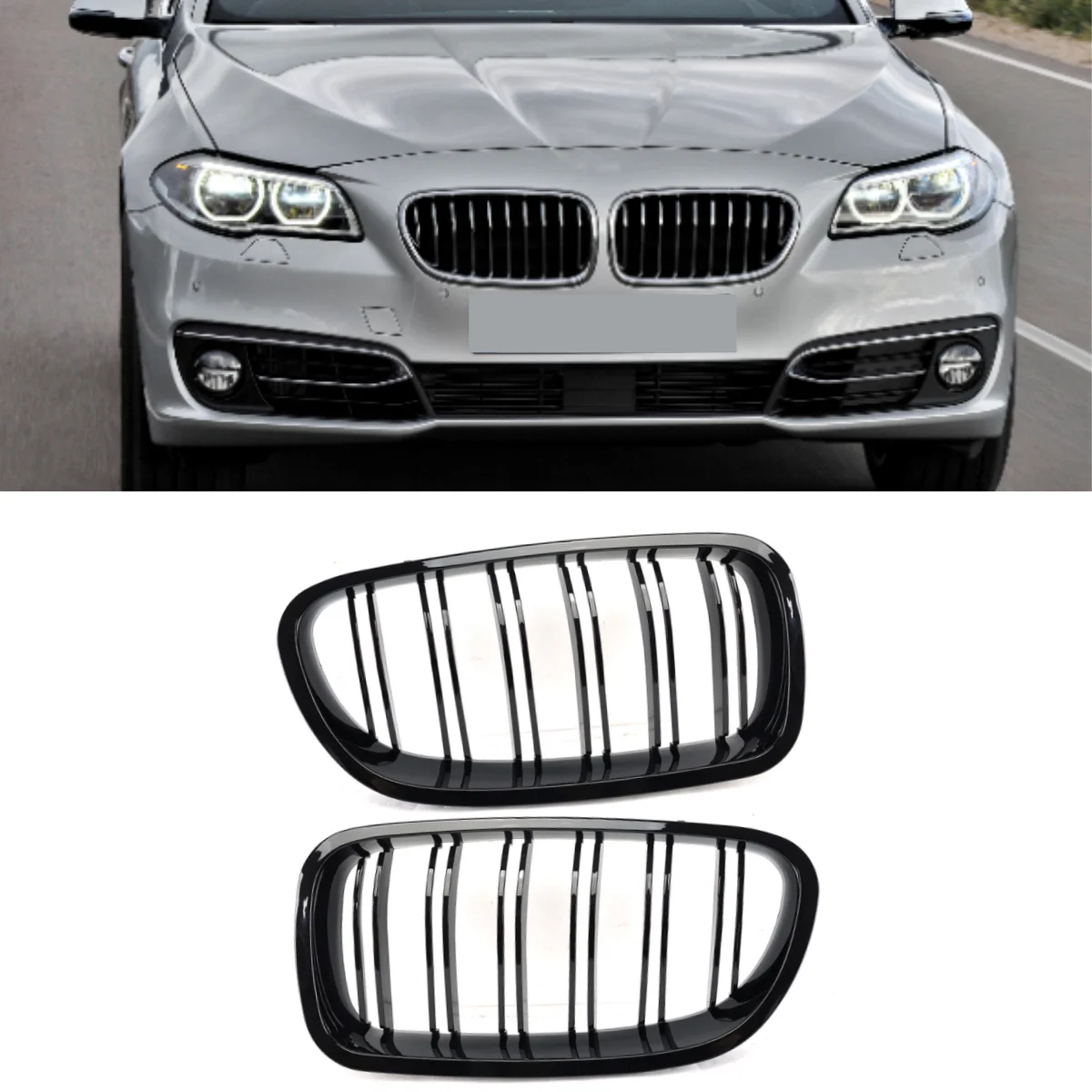 

1 пара глянцевых черных передних решеток для BMW 5 серии F10 F18 2010 2011 2012 2013 2014 2015 гоночные грили аксессуары