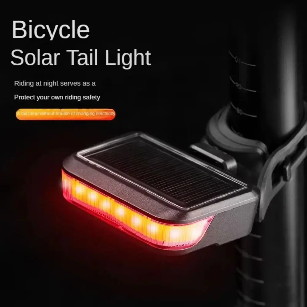 

6 Gears Bike Solar Taillights Waterproof Foldable Emergency Warning Lights Adjustable Strap-On Installation