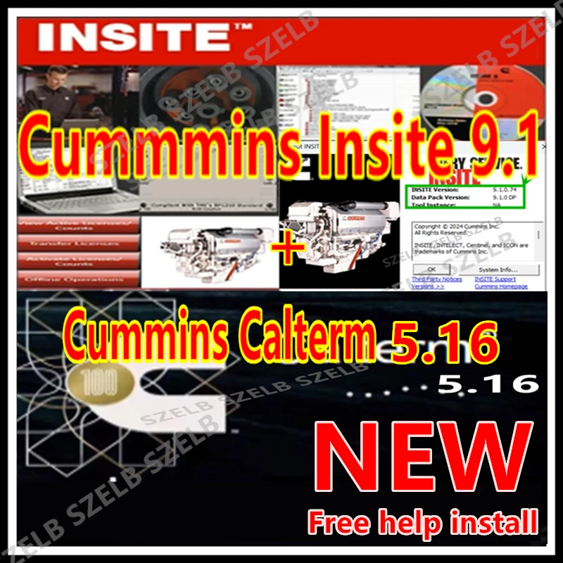 2025 hot sell,  Cummins Insite 9.1 + cummins Calterm 5.16 install Engine Diagnostic Fault Code Engine Diagnostic Test Adjustmen