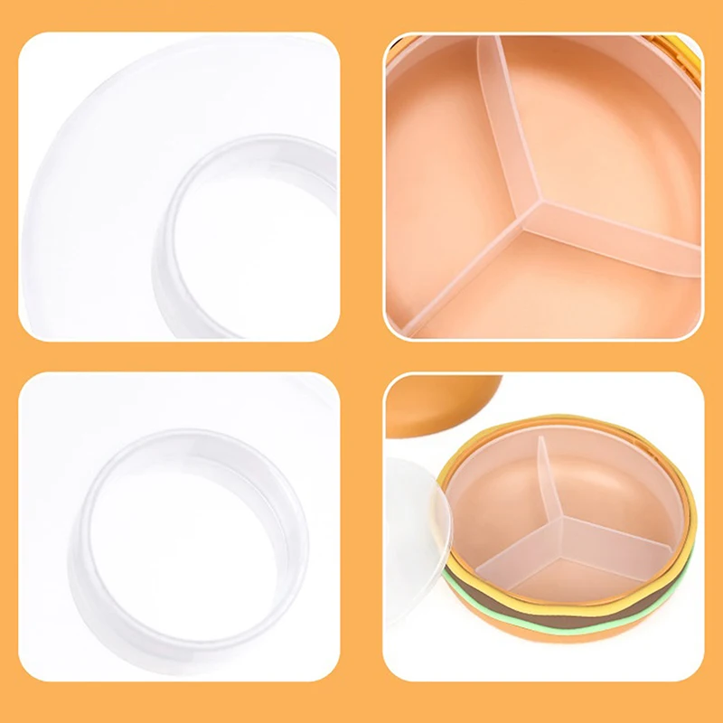 

【HM】2/3/6 Grid Hamburger Pill Box Portable Medicine Dispensing Box Three Meals A Day Seven Days A Week Mini Sealed Storage