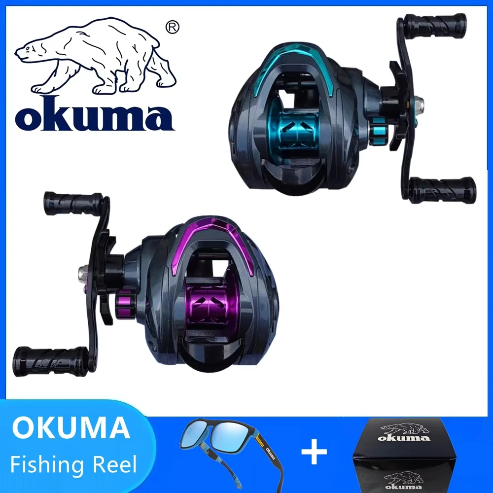 Nuevo Carrete de Pesca Original OKUMA, Carretes de Baitcasting 7.2:1, Carrete de Arrastre Manual, Carrete de Spinning, Carrete de Pesca de Alta Velocidad para Agua Salada