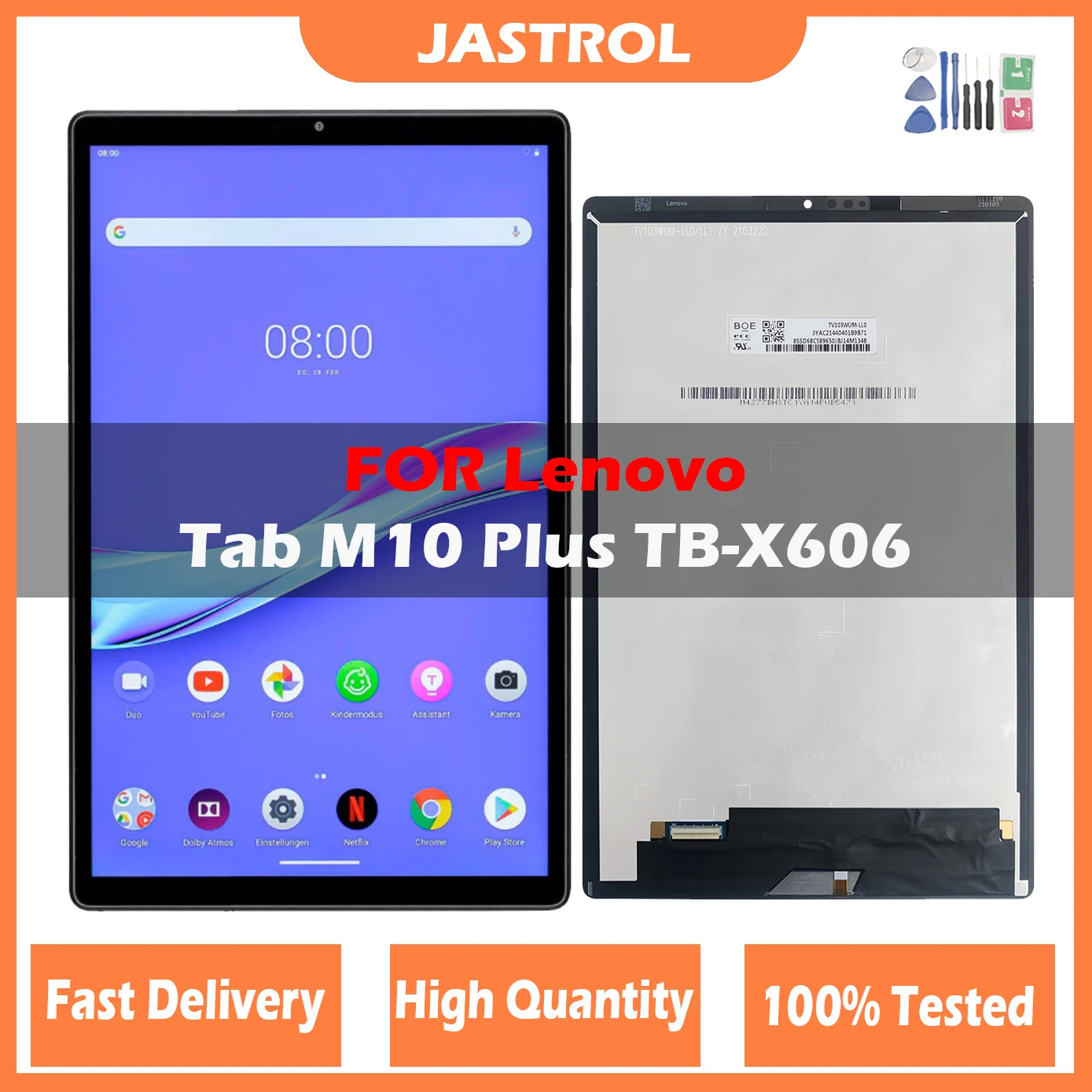 

Original New 10.3" For Lenovo Tab M10 FHD Plus TB-X606F TB-X606X TB-X606 LCD Display Touch Screen Digitizer Glass Assembly