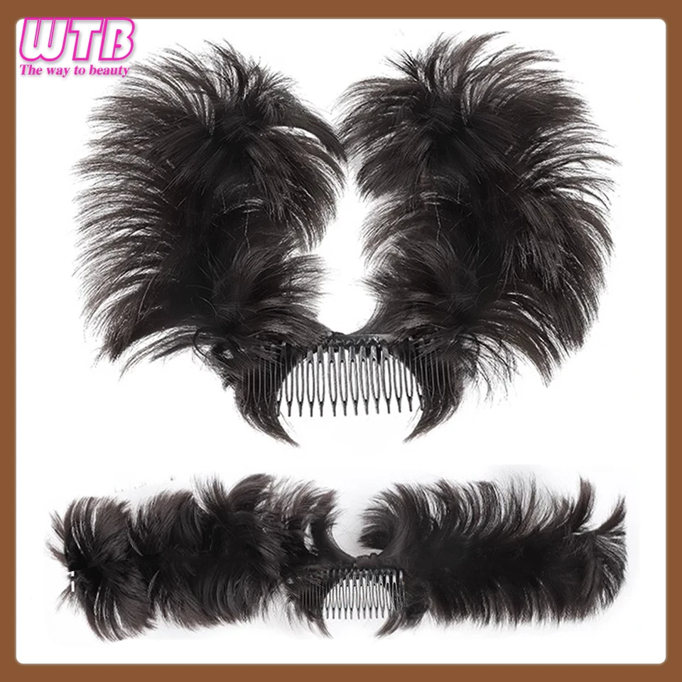 WTB Chignon Wig Female Messy Fluffy Hair Ring Comb Comb Adjustable Fake Bun Hair Ring Headdress For Women