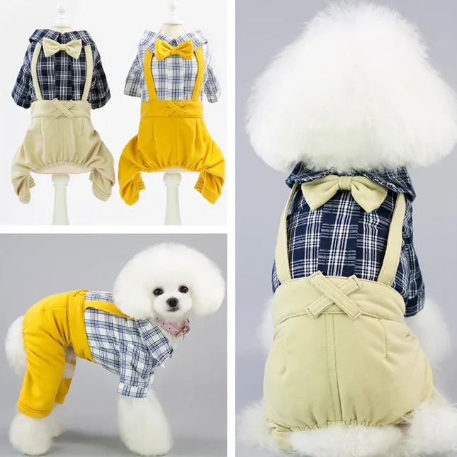 Pet ClothingPet ClothesDog ClothesPet CostumesTeddyNew Gentleman's Backpants Puppy Clothes Dog Clothes Dog Costume