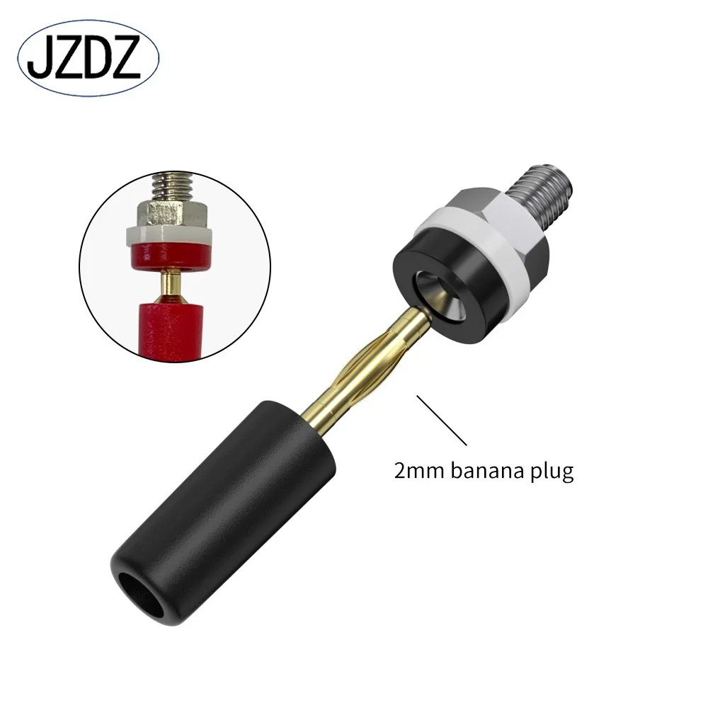 JZDZ 10pcs 2MM Banana Socket Binding Post Nut Banana Plug Jack Electrical Connector Terminal Test Hole DIY Parts J.40001