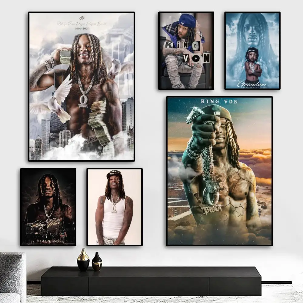 K-King Rapper Von Poster HD-Kunstposter, selbstklebend, für die Wand, wasserfest, für Zuhause, Wohnzimmer, Schlafzimmer, Bar, ästhetische Dekoration