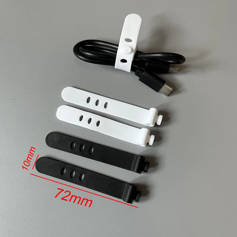 50pcs Cable Organizer Ties Clip Charger Cord Management Silicone Wire Manager Mouse Earphone Holder Data Line Winder Straps