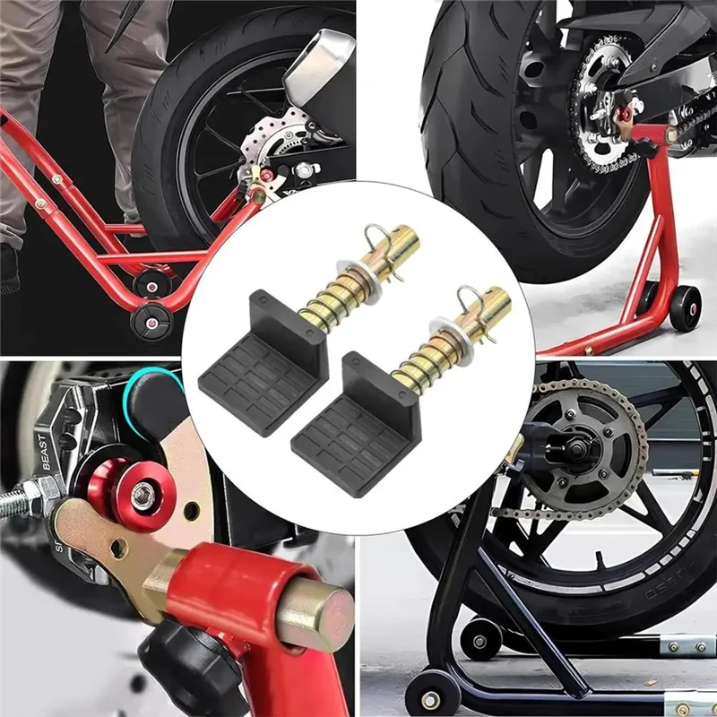 Motorcycle Rear Stand 2Pcs Heavy Duty Stand Attachments- Swing Arm Swingarm Spool Lift Stand Paddock Stand Hooks A1