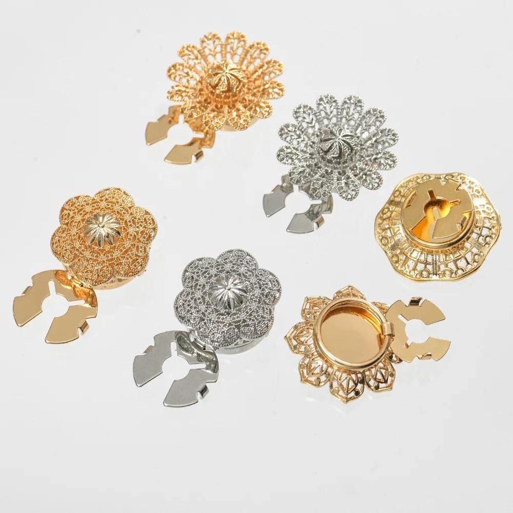 Diamond Button Covers for Girls Women Blouses Rhinestone Lotus Daisy Cufflinks Dress Shirts Tuxedo Wedding Formal Accessories