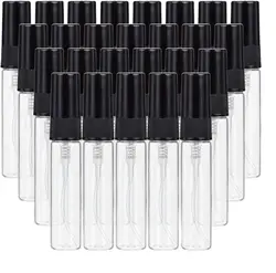 50pcs 3ml - 10ml Black Mini Refillable Perfume Sample Glass Bottle Travel Empty Spray Atomizer Bottle Cosmetic Packaging Contain