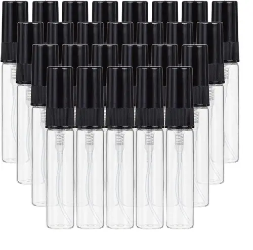 Mini botella de vidrio rellenable para Perfume, botella atomizadora vacía de viaje, envase de cosméticos, 50 piezas, 3ml - 10ml