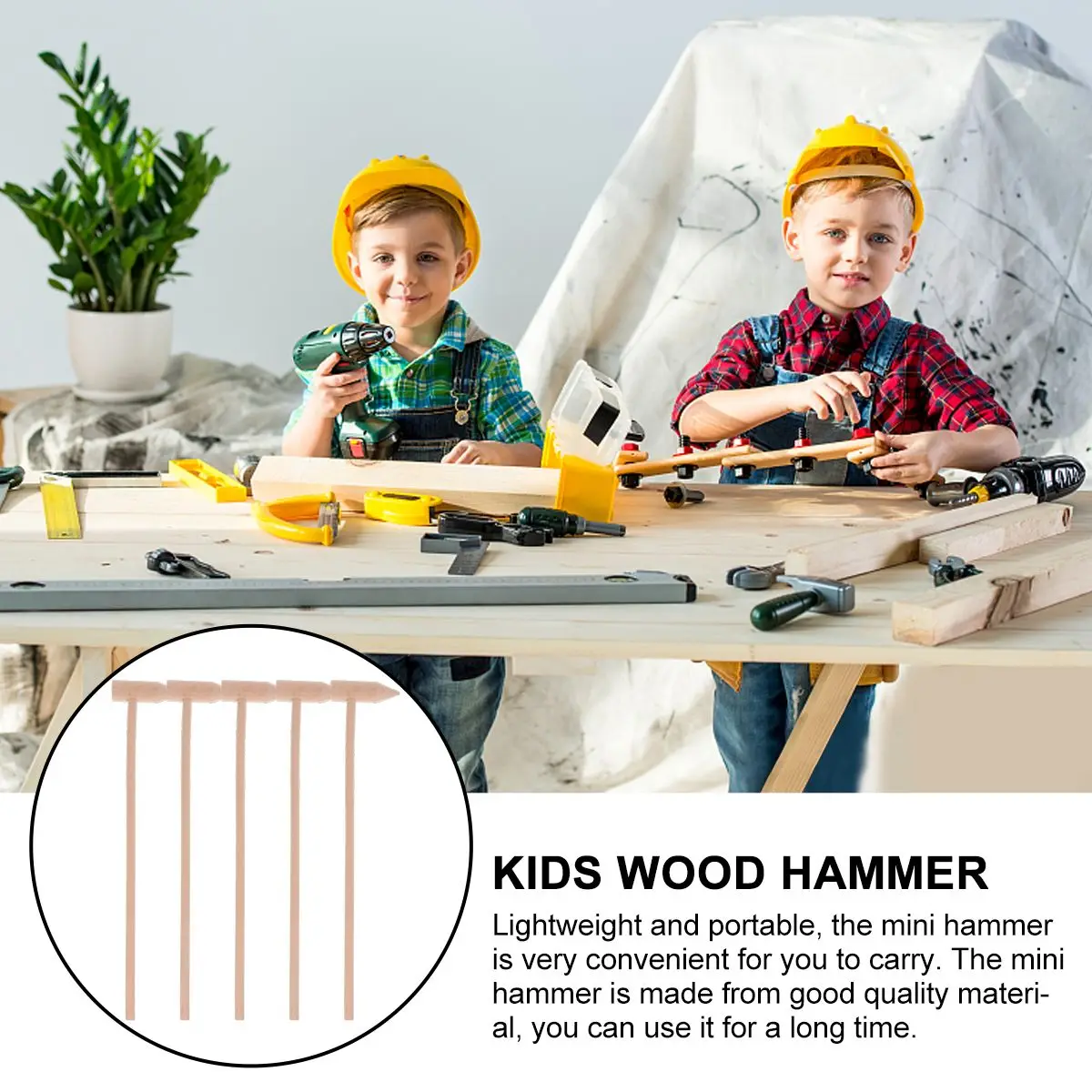 Mini maillets en bois pour enfants, 5 pièces, petits marteaux, outil d'activité Durable pour bébé, développement de la Coordination œil-main
