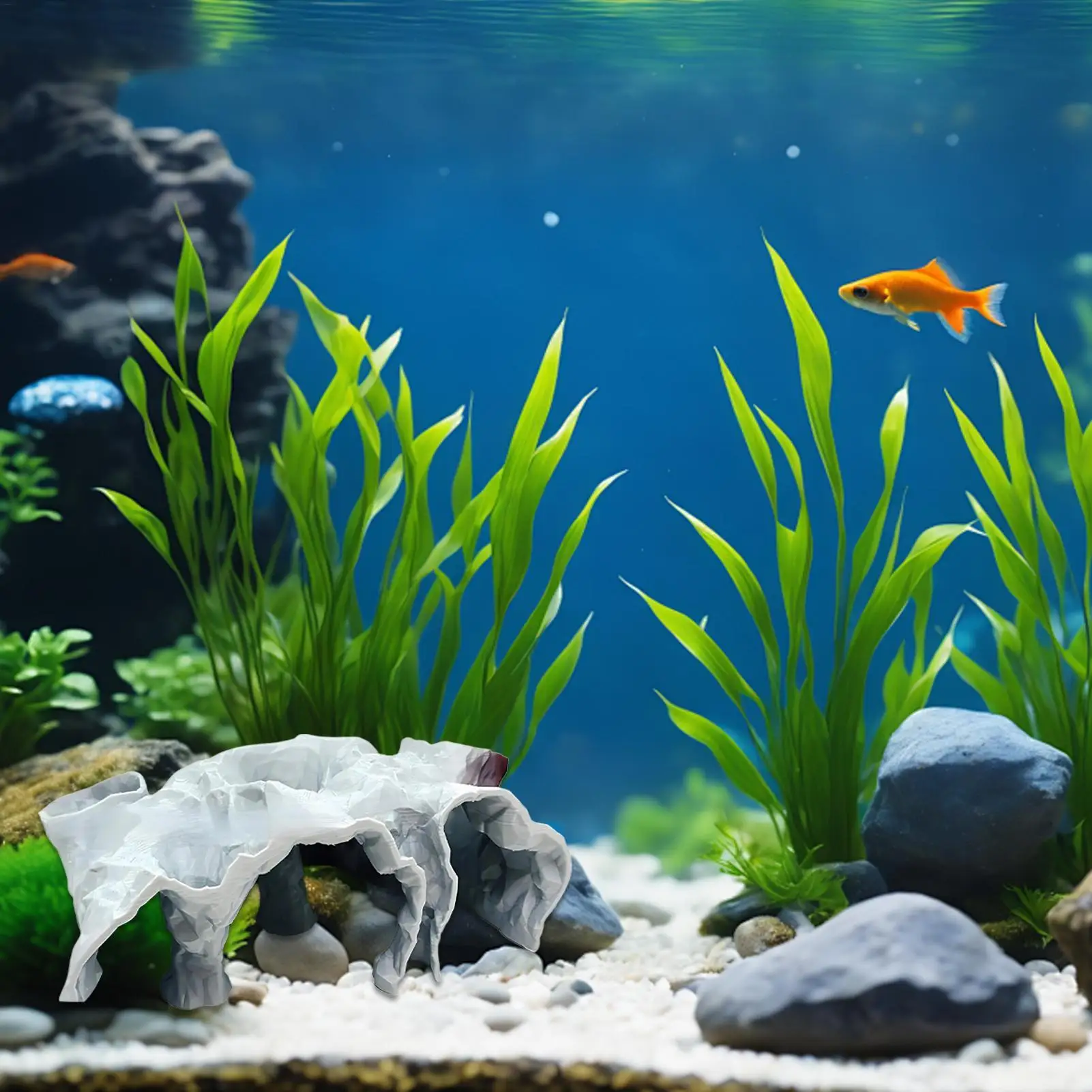 Caverna para Aquário, Túnel Subterrâneo, Abrigo de Reprodução e Decoração Paisagística para Betta, Cory, Ciclídeos Pequenos, Guppy e Répteis
