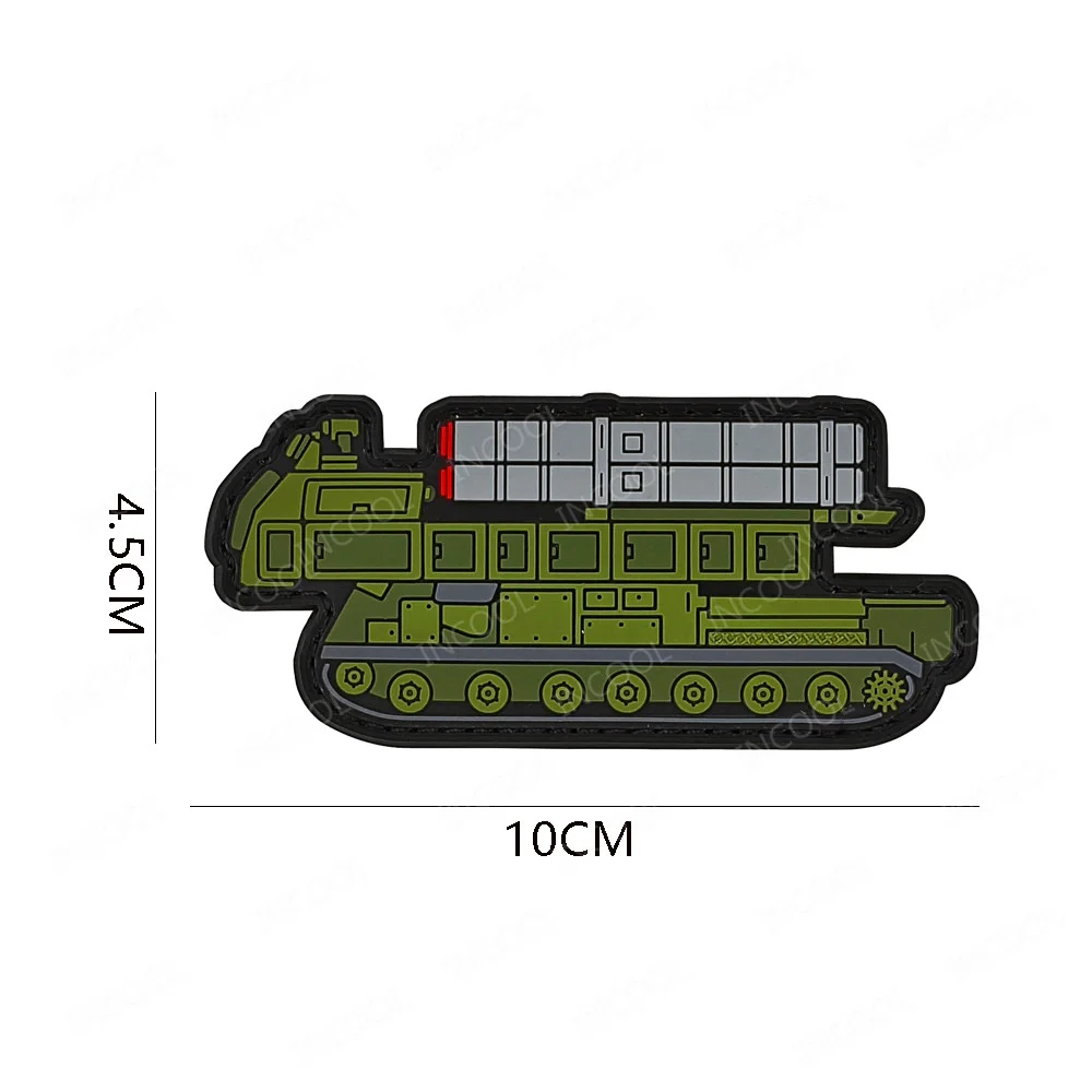 3D PVC Armored Vehicle Tank Patches Outdoor Decorative Tank Rubber Hook Back Patches For Clothing Accessory Shoulder Appliques
