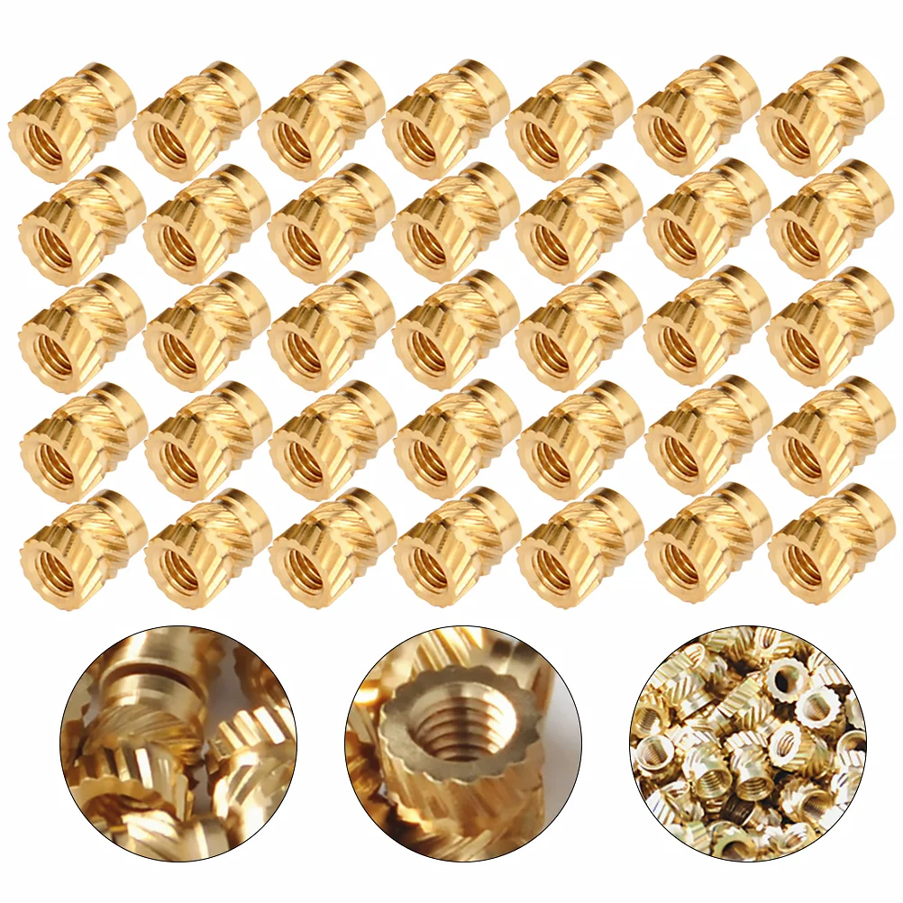 50/100pcs Thread Knurled Brass Threaded Heat Set Heat Resistant Insert Embedment Nut For 3D Printer Hot Press Inlay Figure