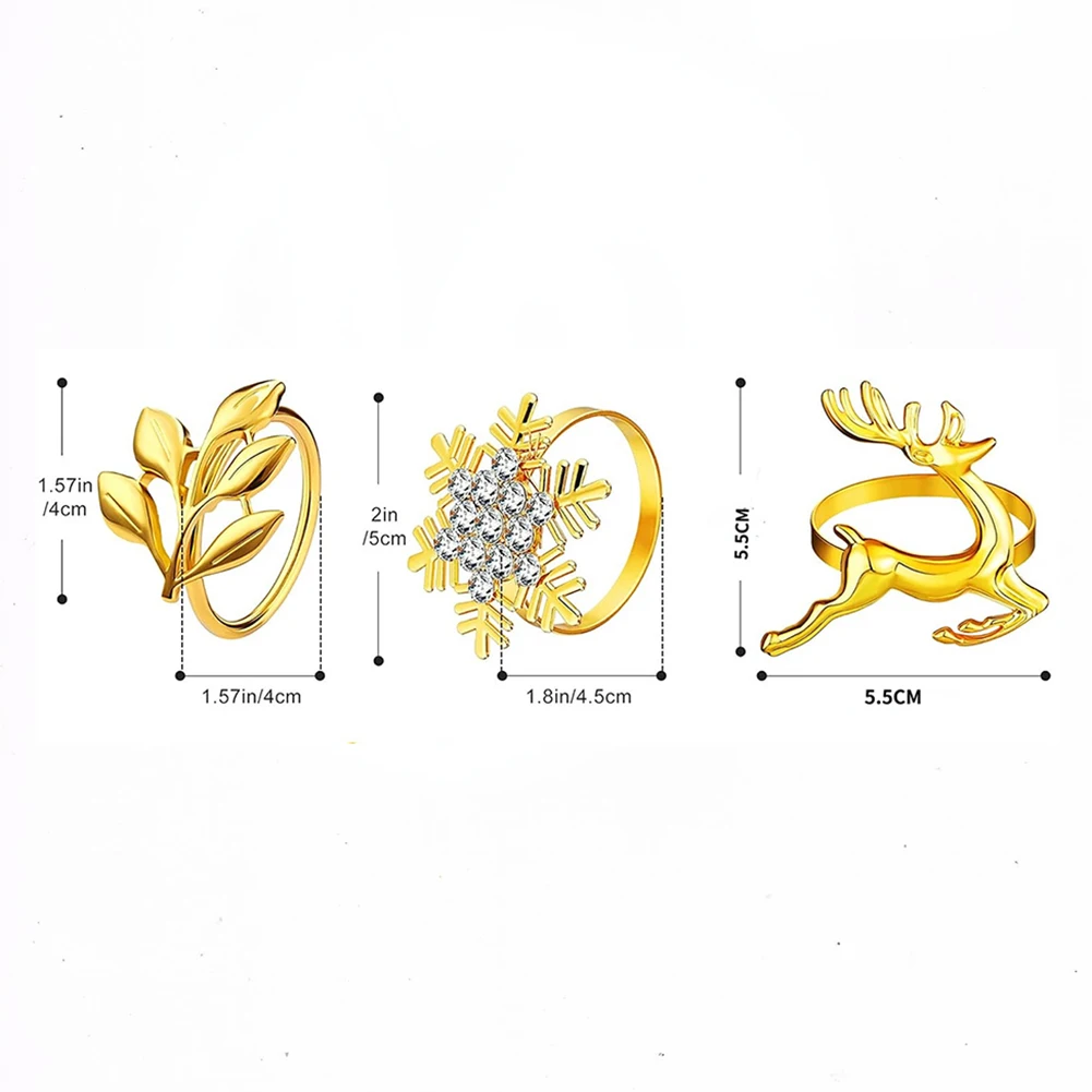 

Chic Table Setting 18pcs Napkin Rings Fits Standard Cloth Napkins Stylish Metal Napkin Holder Christmas Napkin Ring