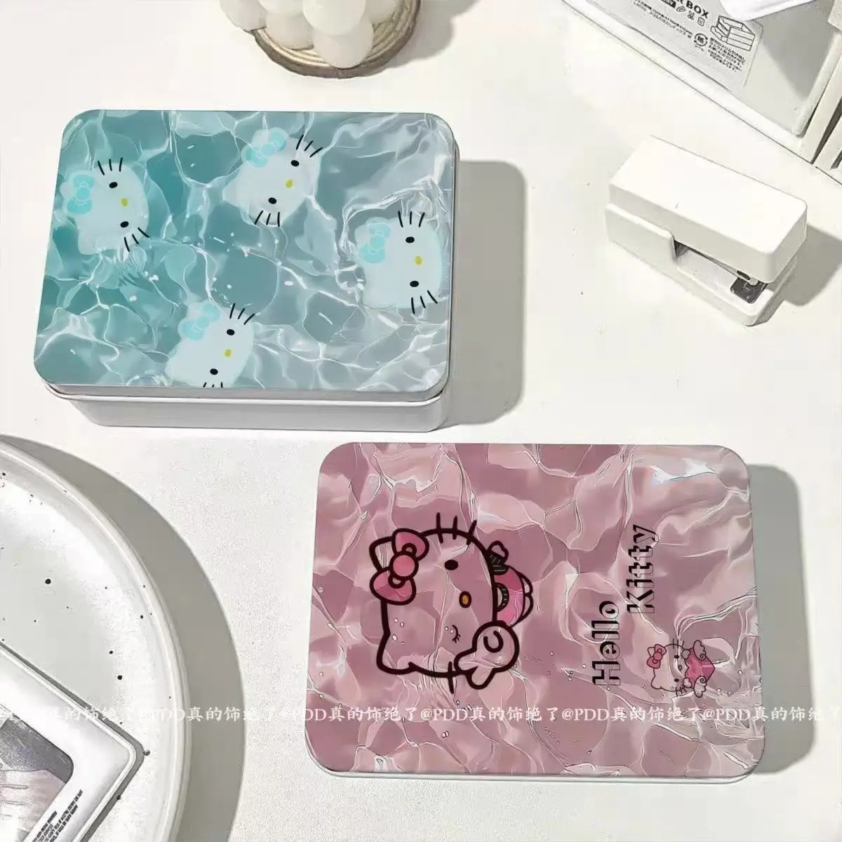 

Новая жестяная коробка Sanrio Cute Hello Kitty, металлическая коробка для хранения Kt Cat, ювелирные изделия, конфеты, жестяной органайзер, банки для девочек, подарки на Рождество