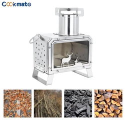 Firewood Stove Stainless Steel Easily Cleaned  Bbq Grill Camping Outdoor Fire Heater Stove Ice-Fishing Cooking Outdoor Camping