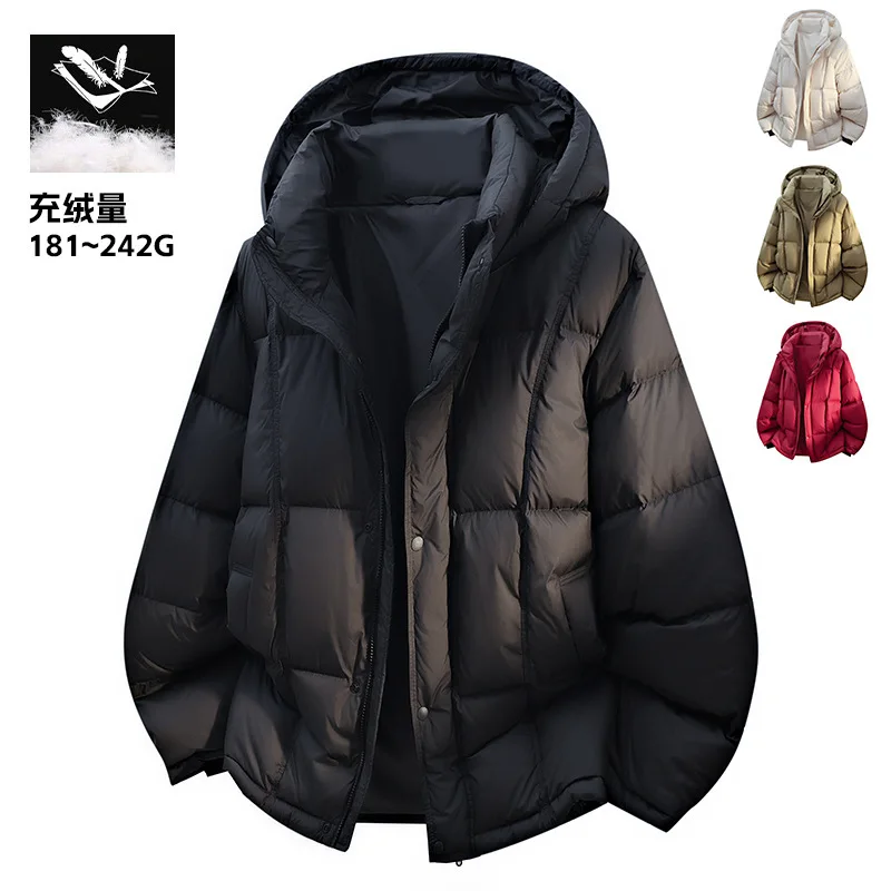

2026 Standard High Fill Power Water-Resistant Hooded 90% Down Jacket Men's Winter Thickened Puffer Coat