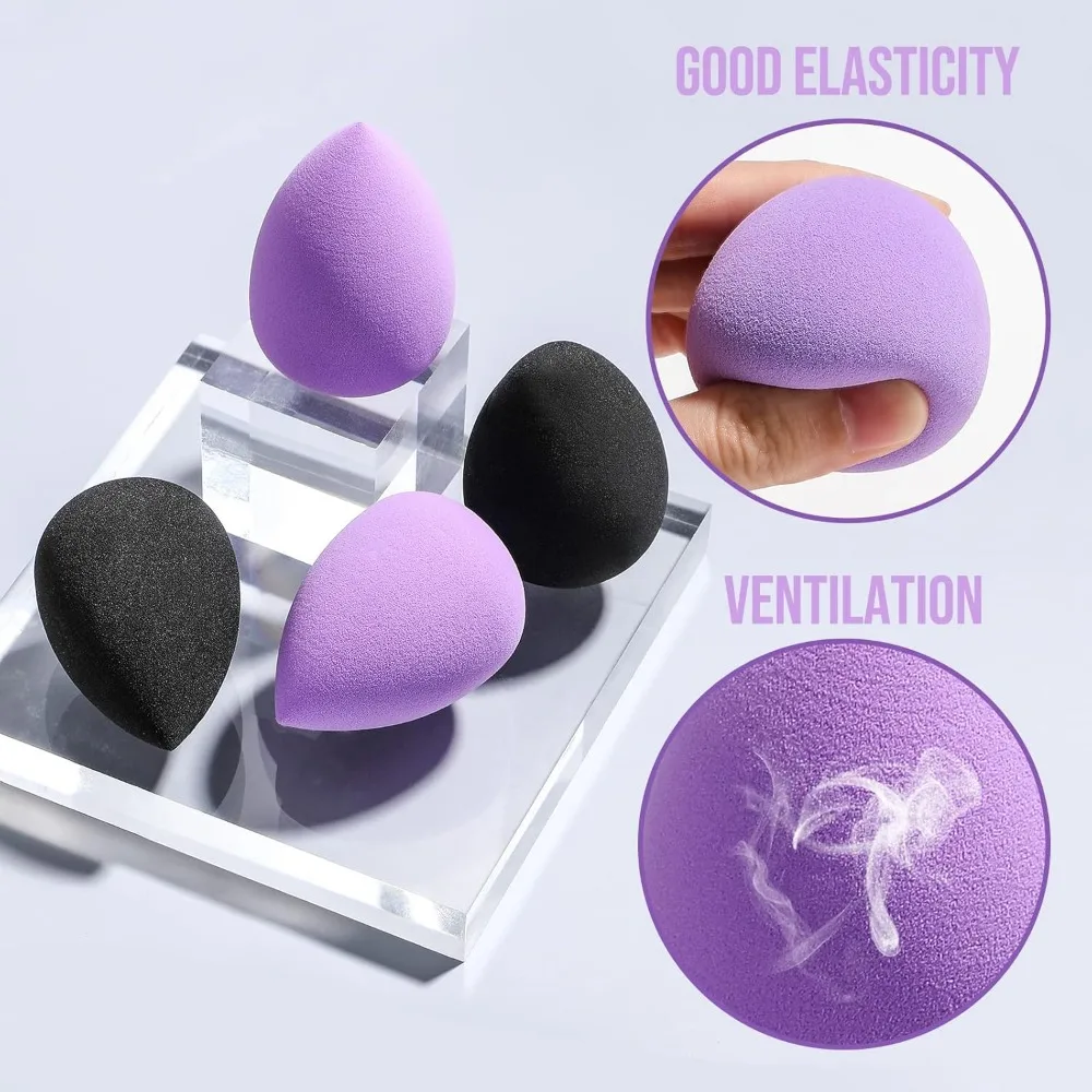 BS-MALL Pennelli per trucco Fondotinta sintetico premium Correttori in polvere Ombretti Trucco Set di pennelli da 18 pezzi con 4 pezzi Spon per trucco