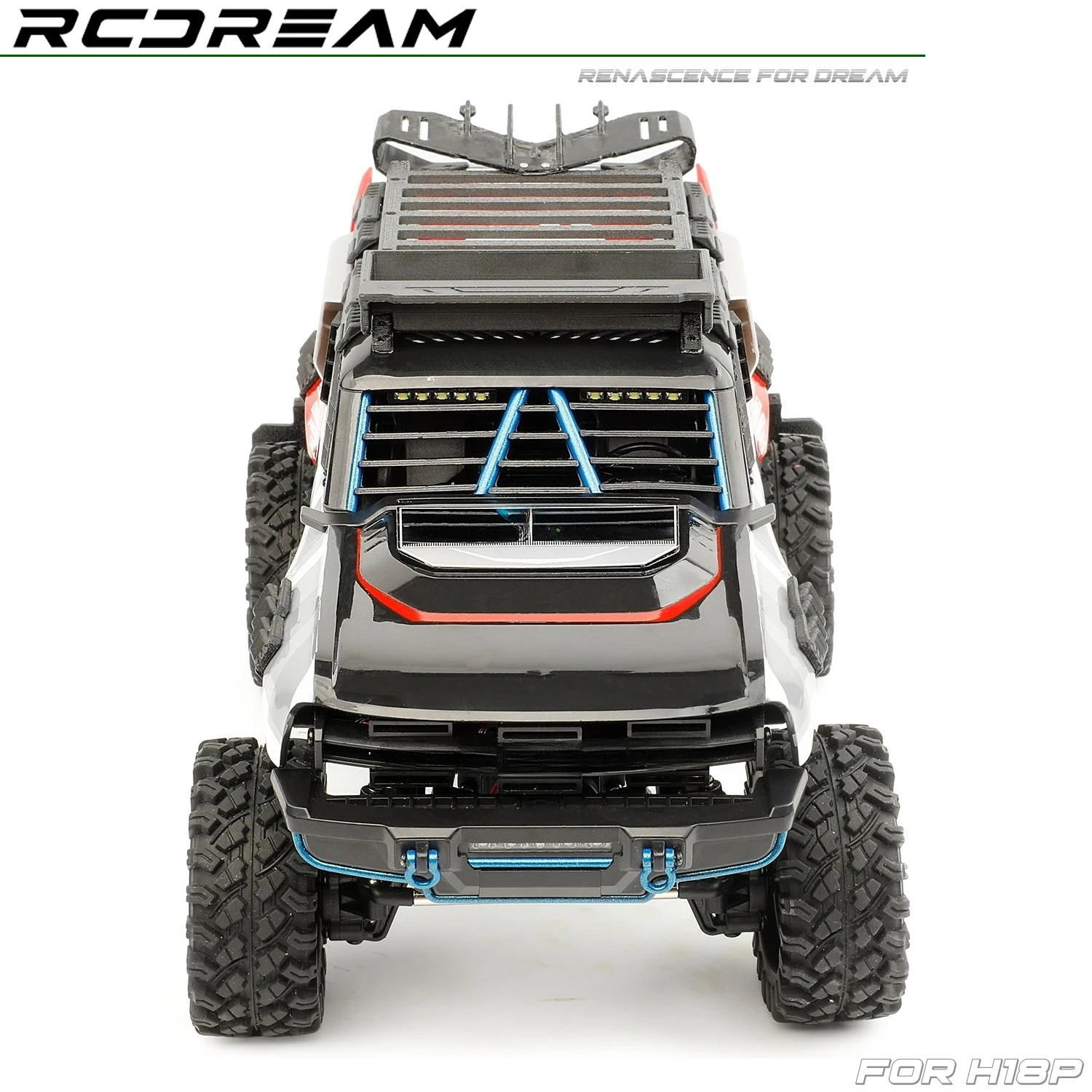 MJX H18P 1/18 RC Vehicle Parts - Armor Grille Luggage Rack Rear Wing and Mudguard Rescue Board Modification Accessories