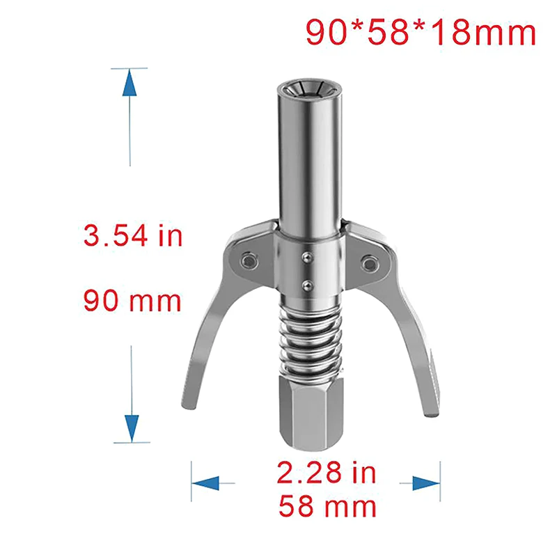 Grease Gun Coupler Nozzle Oiling pegangan ganda tekanan tinggi lepas cepat kunci injeksi minyak semprotan minyak mobil nozel minyak