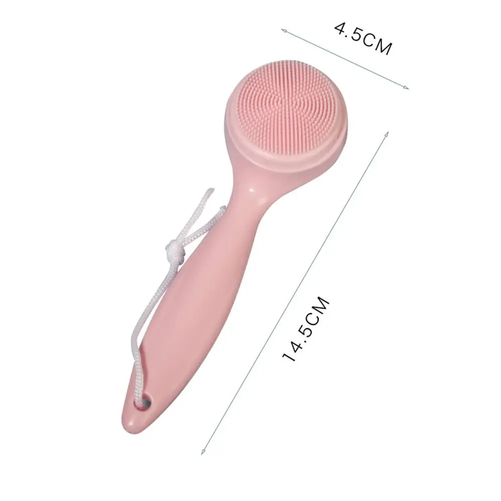 Manual Silicone Cleansing Brush Waterproof Exfoliating Silicone Long Handle Brush Blackhead Remover Multifunctional