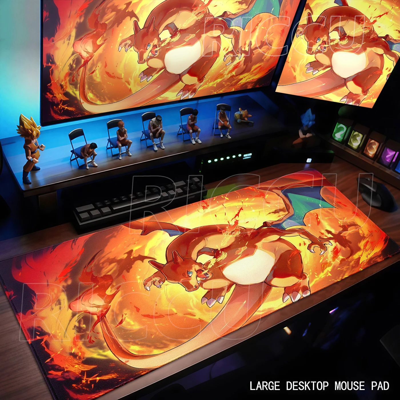Anime Pokemon Mouse Pad Charizard Gaming Desk Mat Keyboard Extended Pads Office Laptop Mousepad XXL