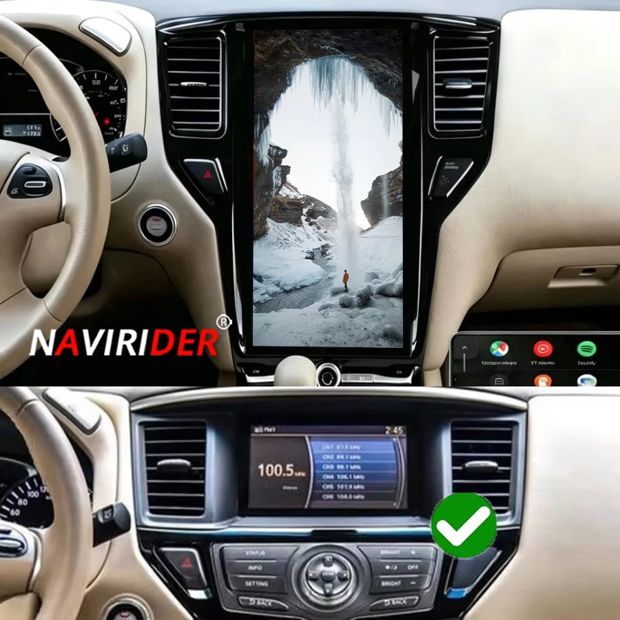 Android 15 Touch Screen For Nissan Pathfinder 2012-2016 Wireless Carplay Auto GPS Navigation Multimedia DSP Stereo Video Player