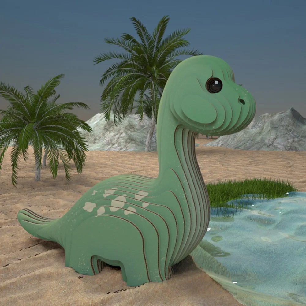 ديناصور ثلاثية الأبعاد كرتون ديناصور لغز ثلاثي الأبعاد مونتيسوري ديناصور ثلاثية الأبعاد ورقة لغز ورقة الجمعية نماذج للحيوانات #1