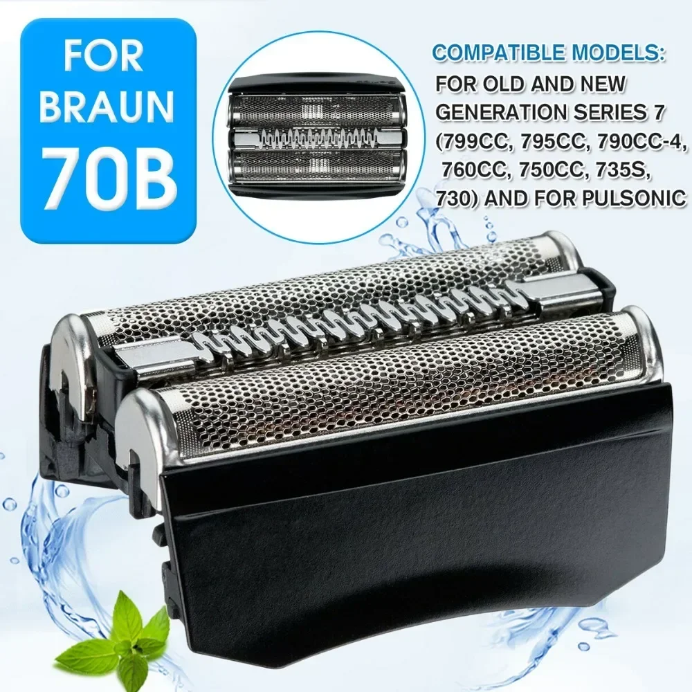 70B Replacement Shaver Foil & Cutter Head for Braun series 7 720, 720s-3,730, 9565, 9566, Active Power 790CC, 790CC-3