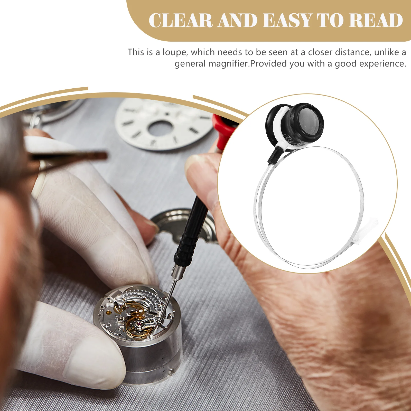 

Eyepiece Loupe Glass 5x Headb Magnifier Wire Ring Headb Watch Repair Tool Jewelry Loupes Portable Jewelers Aid