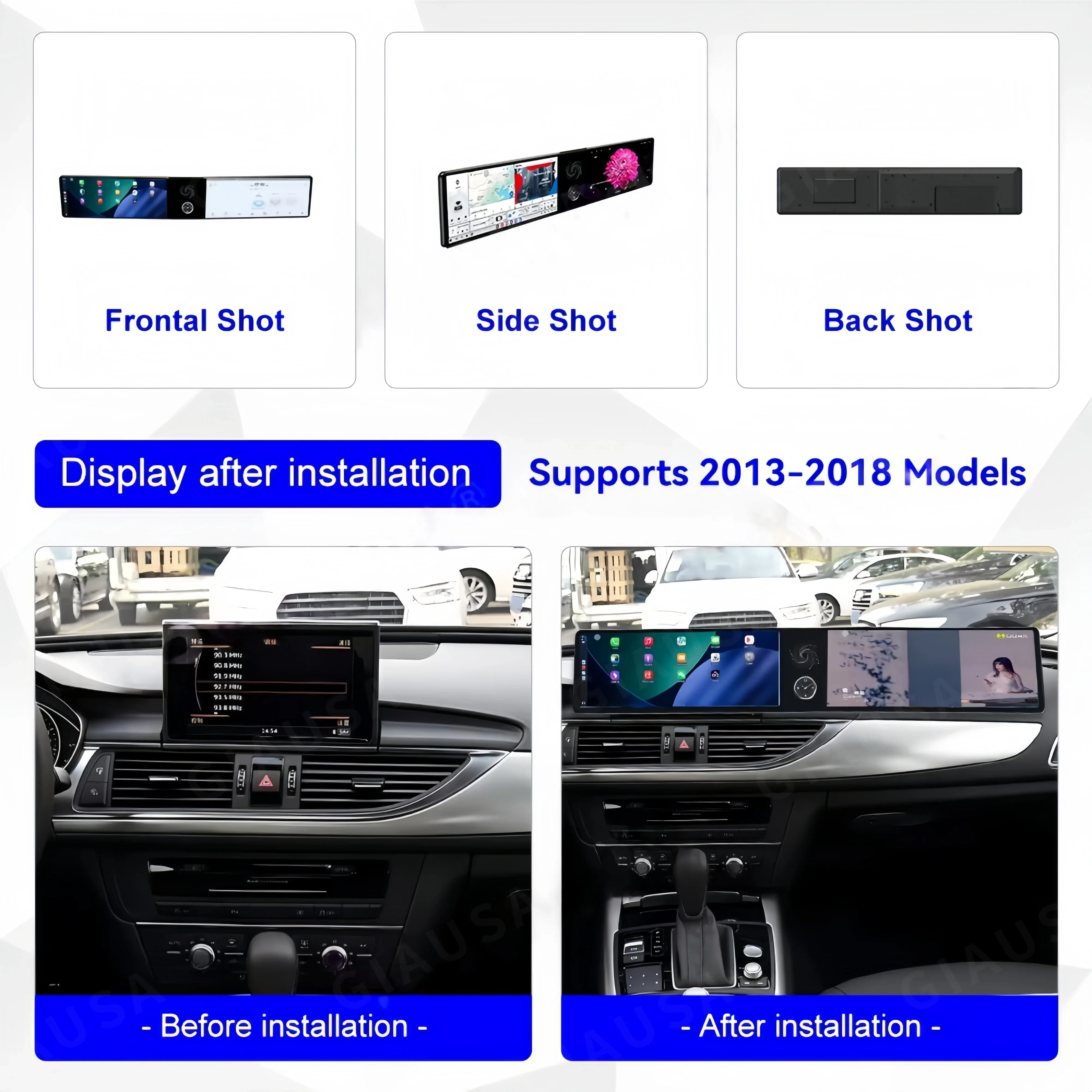 Dual Screen Interaction Android Auto For Audi A6 A6L 2013 ~2018 Multimedia GPS Navigation Car Radio Stereo Receiver Head Unit