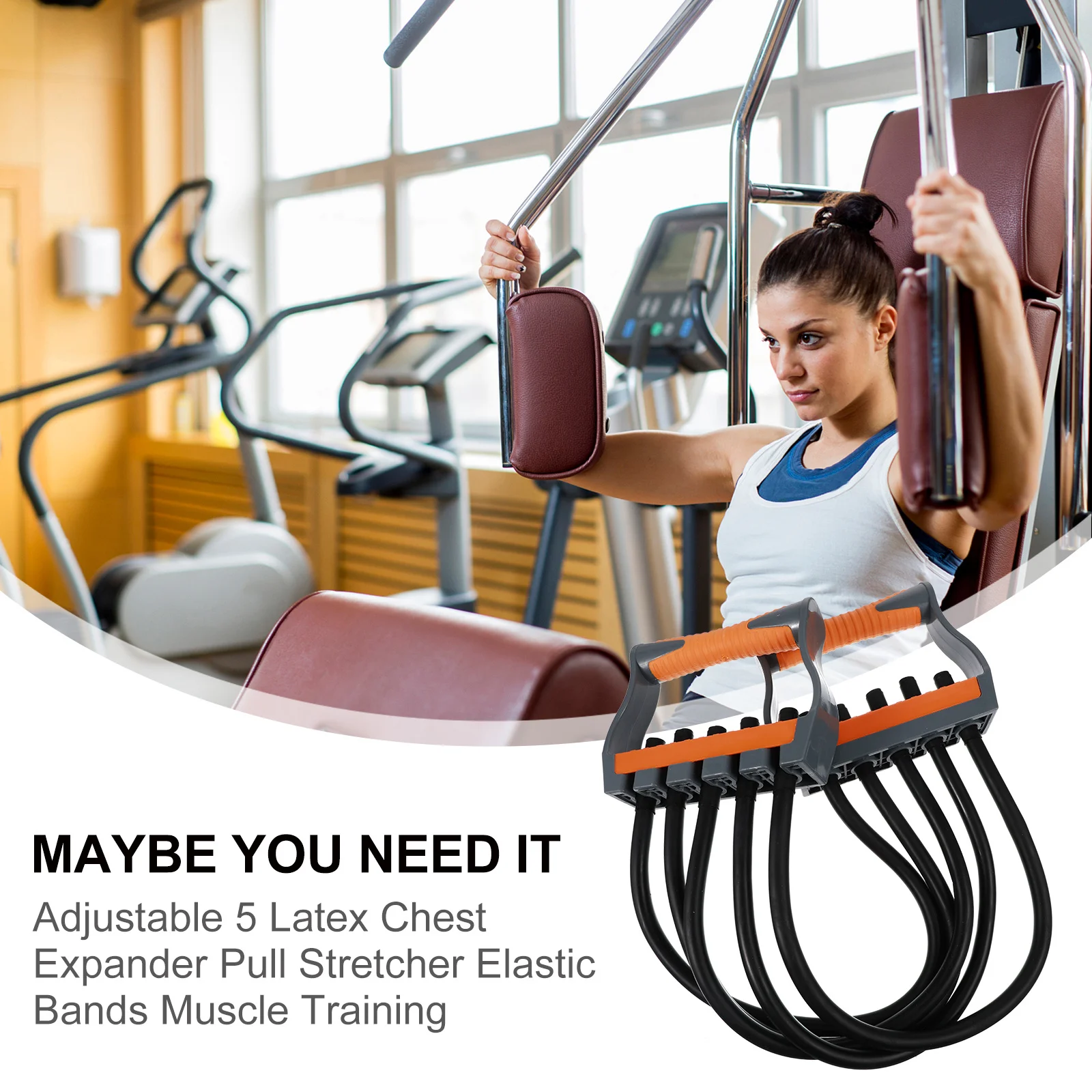 

5-латексный регулируемый эспандер для груди, эспандеры, эластичное оборудование для тренировки мышц для силовых упражнений, расширитель груди