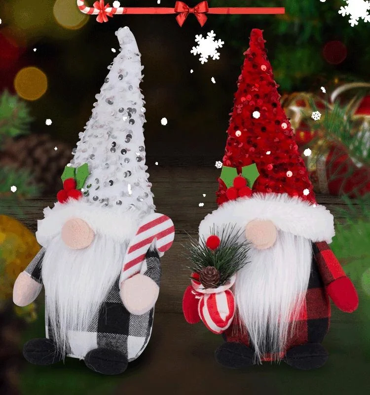 

Christmas Sequins Faceless Doll Christmas Rudolf Santa Claus Doll Ornaments Home Decoration New Year Gifts