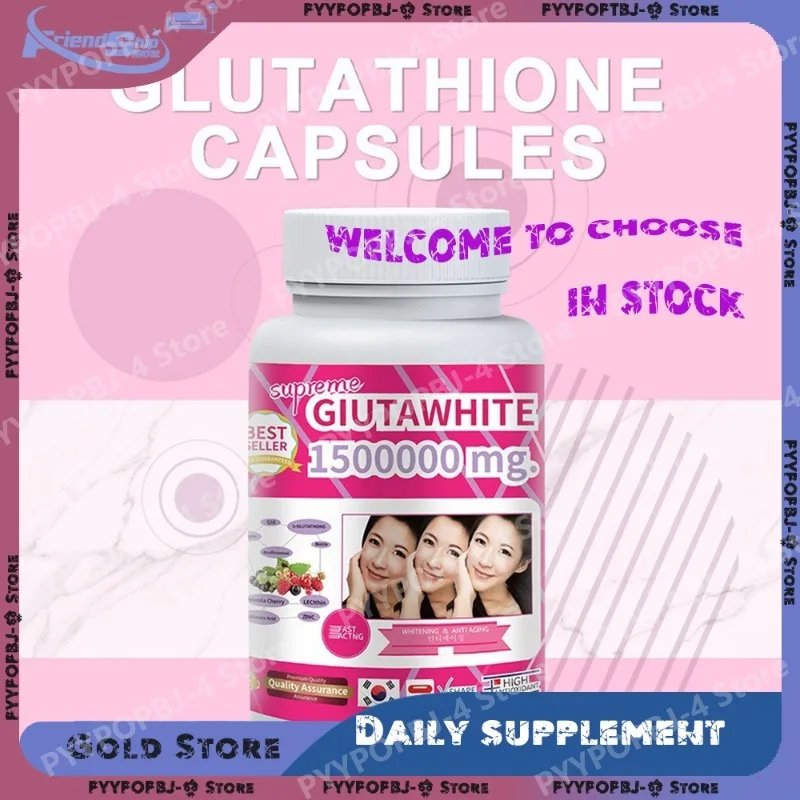 

Капсулы для здоровья с глутатионом 1500000 мг: отбеливание кожи, повышение выработки коллагена, удаление темных пятен и шрамов, сужение пор, здоровая кожа и волосы