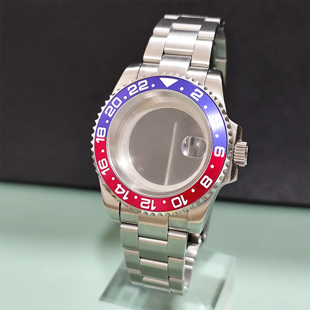 

Fit For NH35 Movement Case Flat sapphire Watch Case Stainless Steel 20mm Band Silver Assemble Watches Men's Watch Accessories