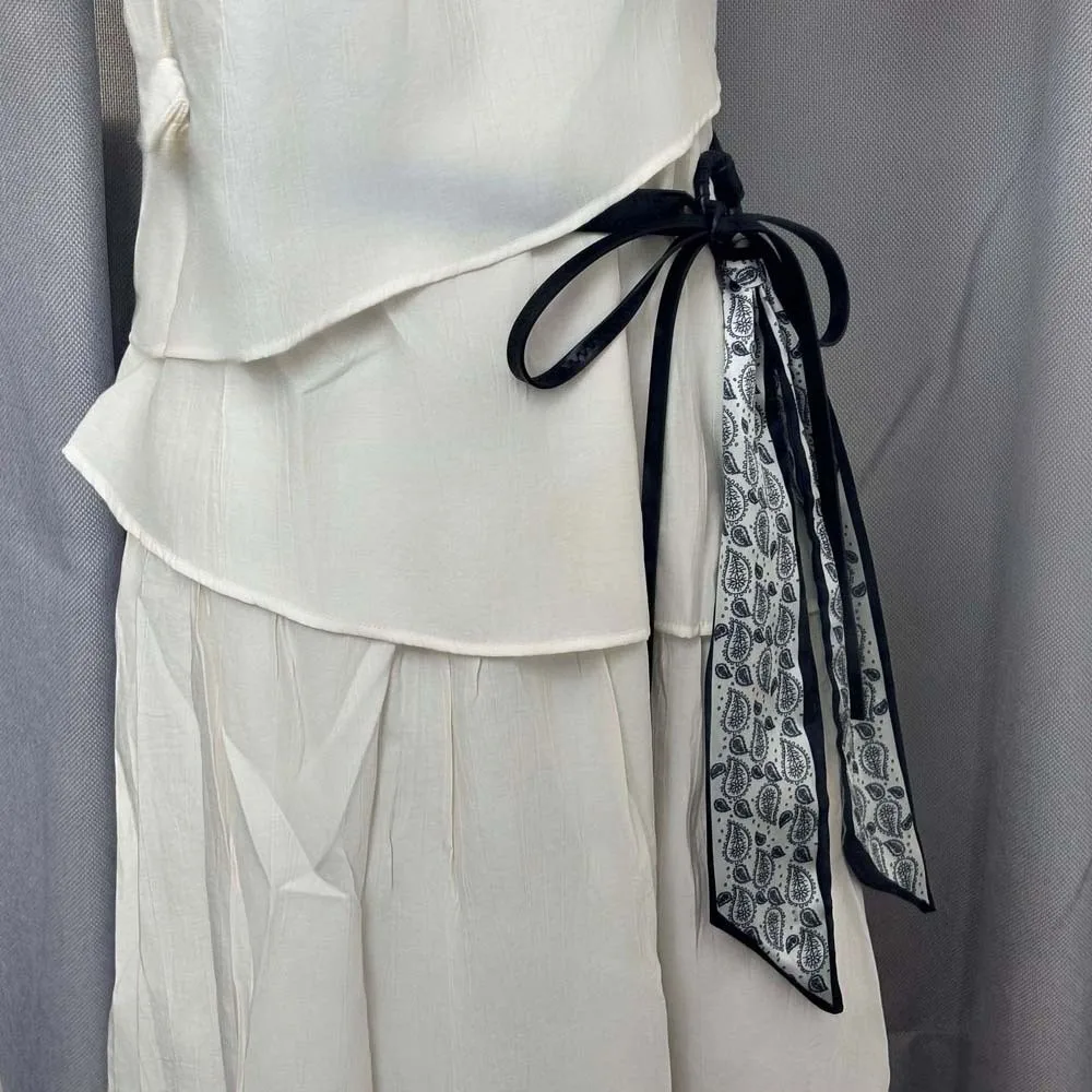 

Ethnic Style Cashew Printed Belt Adjustable PU Retro Jacquard Waistband Cloth Skirt Accessories Silk Tie Design Belt Girls