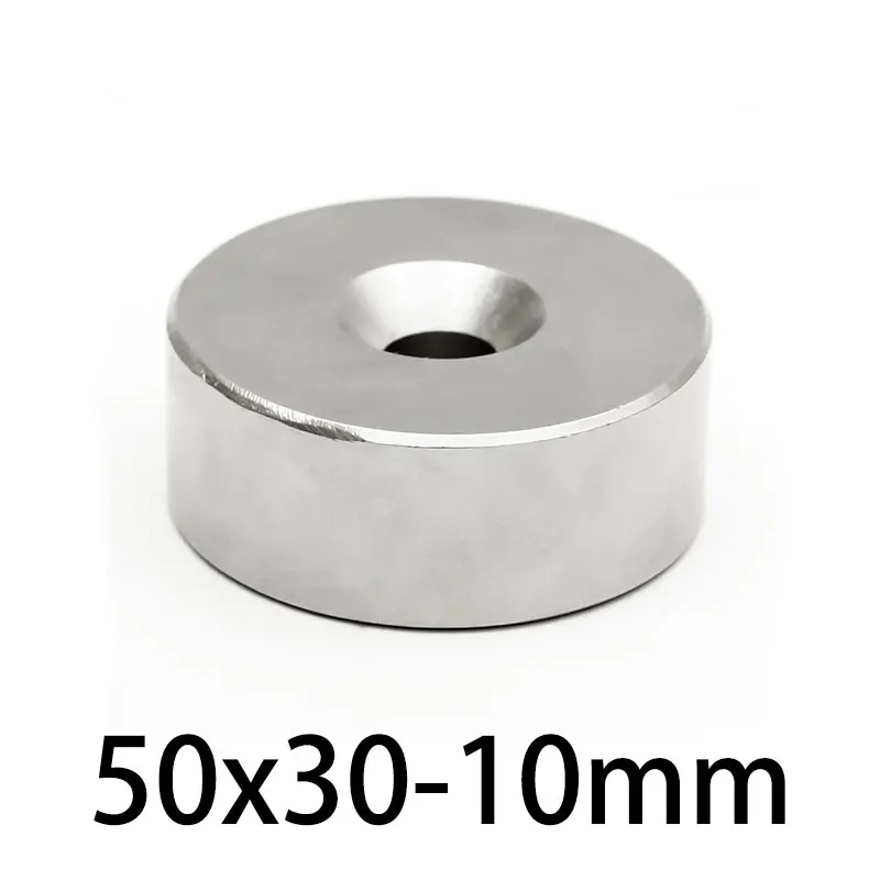 

1PC 50x30-10mm Neodymium Magnet 50mm x 30mm Hole 10mm N35 NdFeB Round Magnet Super Powerful Strong Permanent Magnetic Disc