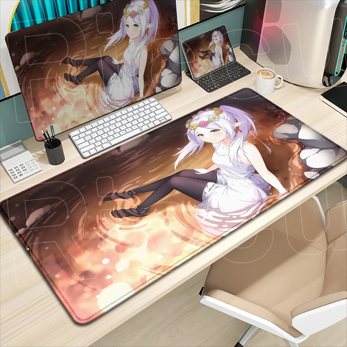 

Frieren at the Funeral Mouse Pad PC Gaming Accessories Non-Slip Rubber Edge locking deskmat desktop protection pad game mousepad