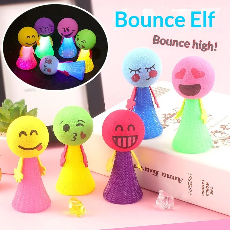

Large Bouncing Elf Samll Spring Jumping Toy Funny Face Glowing Novelty, Portable Funny Bounce Doll, Stress Relief Toy For Party